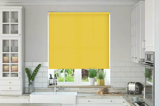 Nevada Bright Yellow - Moisture Resistant Roller Blind