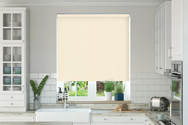 Oxford Safe+ Vanilla - Fire Retardant & Moisture Resistant Roller Blind
