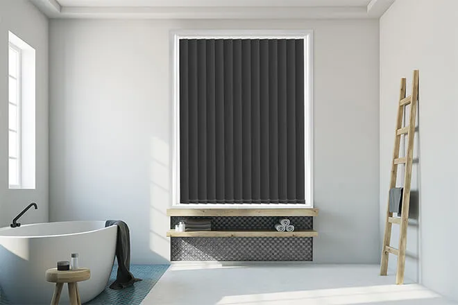 Serena Black - Vinyl Blackout Vertical Blind