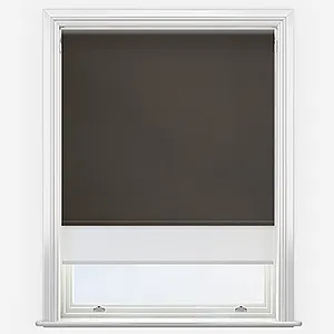 Optima Blackout Brown & White Double Roller Blind
