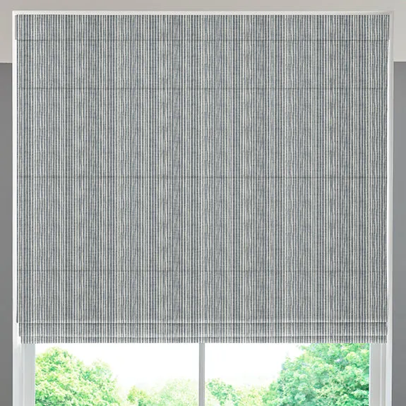 Jem Jacquard Stripe Made To Measure Roman Blind Navy