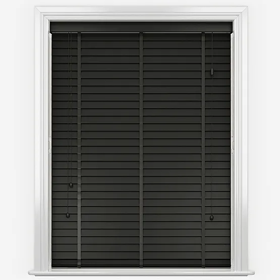 Lusso Anthracite With Tapes Wooden Venetian Blind