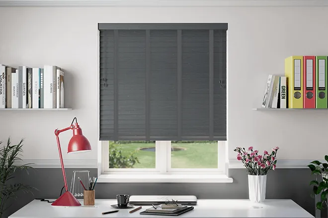Morgan 50 Bamboo Charcoal - 50mm Slat Wooden Blind Charcoal Tape