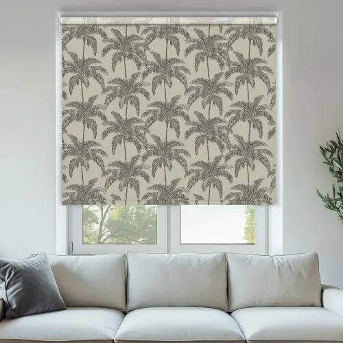 Retro Palm Black Roller Blinds - Shop Now