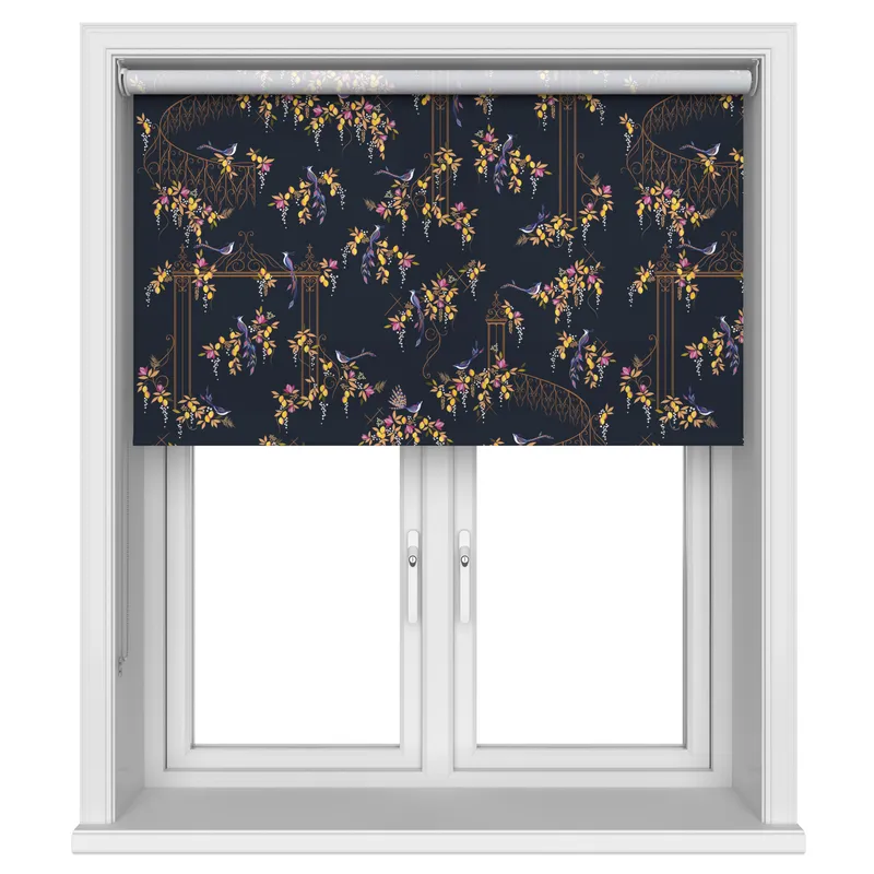 Sara Miller Birds & Gate Deep Navy Blinds Uk