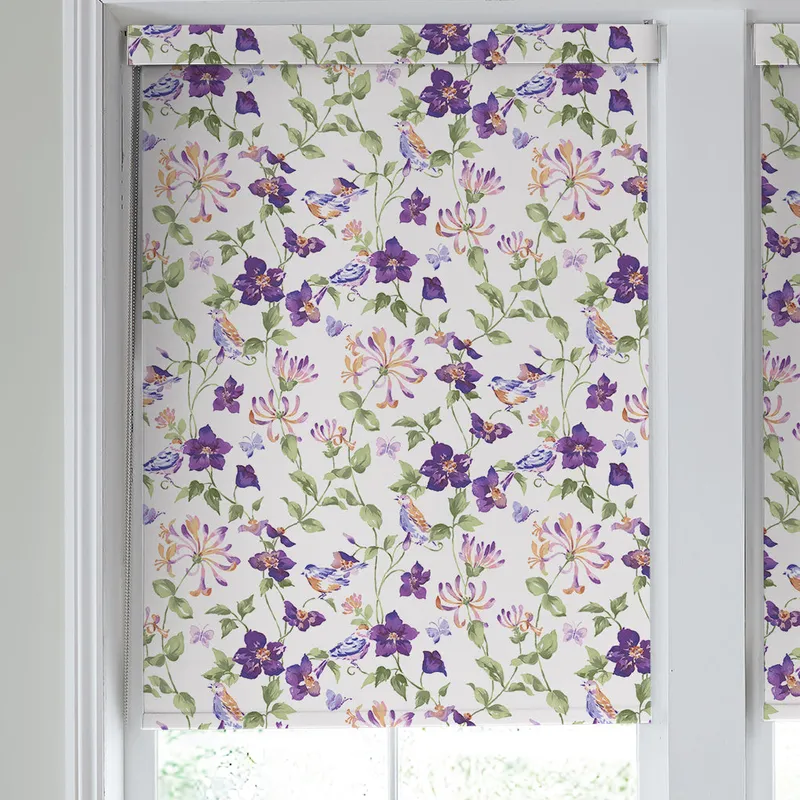Laura Ashley Elmswell Made To Measure Blackout Roller Blind Violet