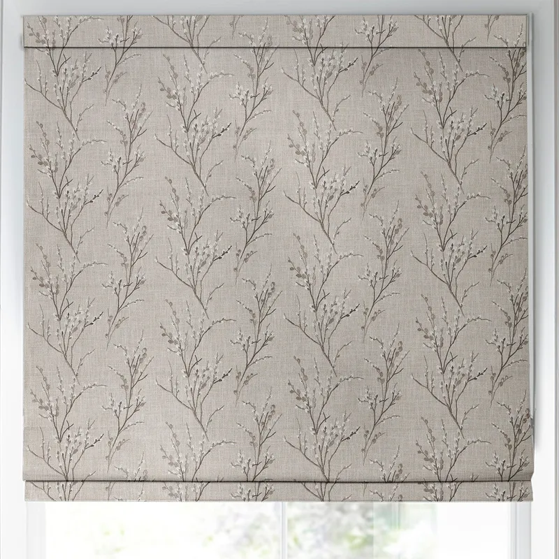 Laura Ashley Pussy Willow Embroidered Made To Measure Roman Blind Steel