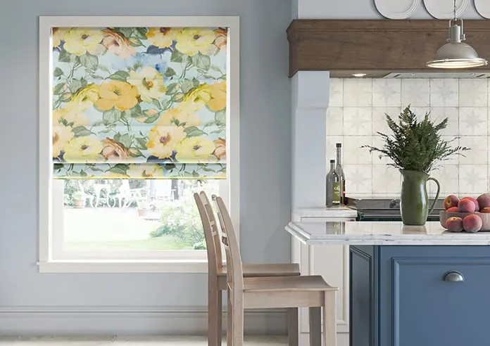 Amelia Faux Silk Buttercup Mist - Roman Blind