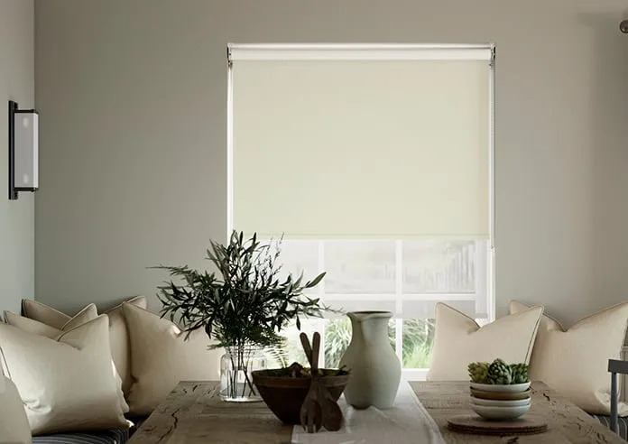 Rimini (Blackout) Cream & Optima Chiffon - Double Roller Blind