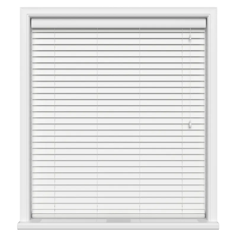 True White Ecowood Motorised Uk - Wooden Blinds
