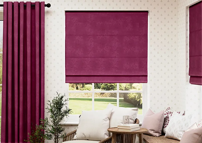 Faux Suede Aubergine - Roman Blind