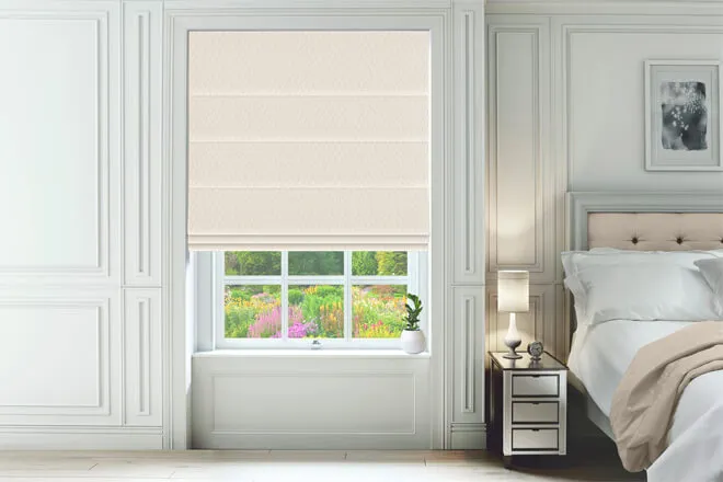 Twain Ivory - Patterned Roman Blind
