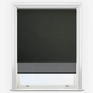 Optima Blackout Black & Sunvue Jet Black Double Roller Blind