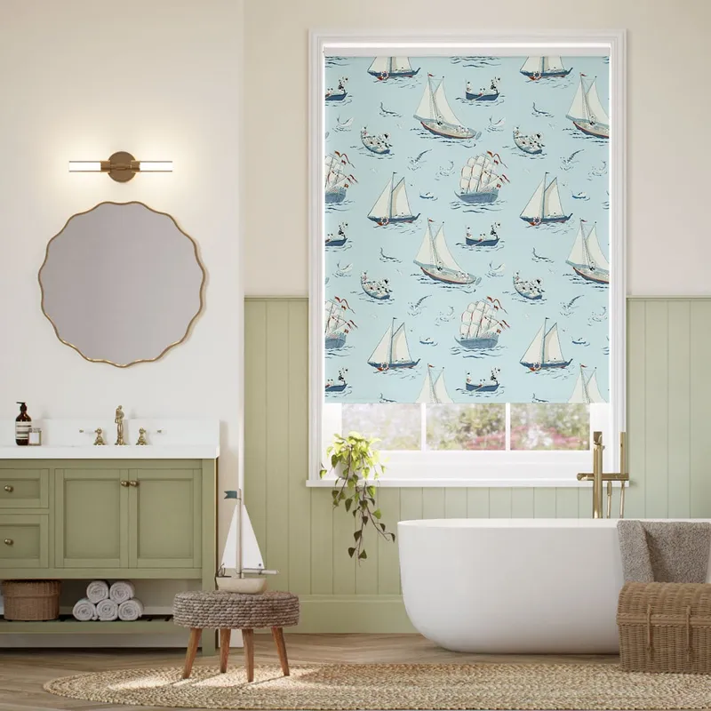 Donald Nautical Blackout Cornflower Roller Blind
