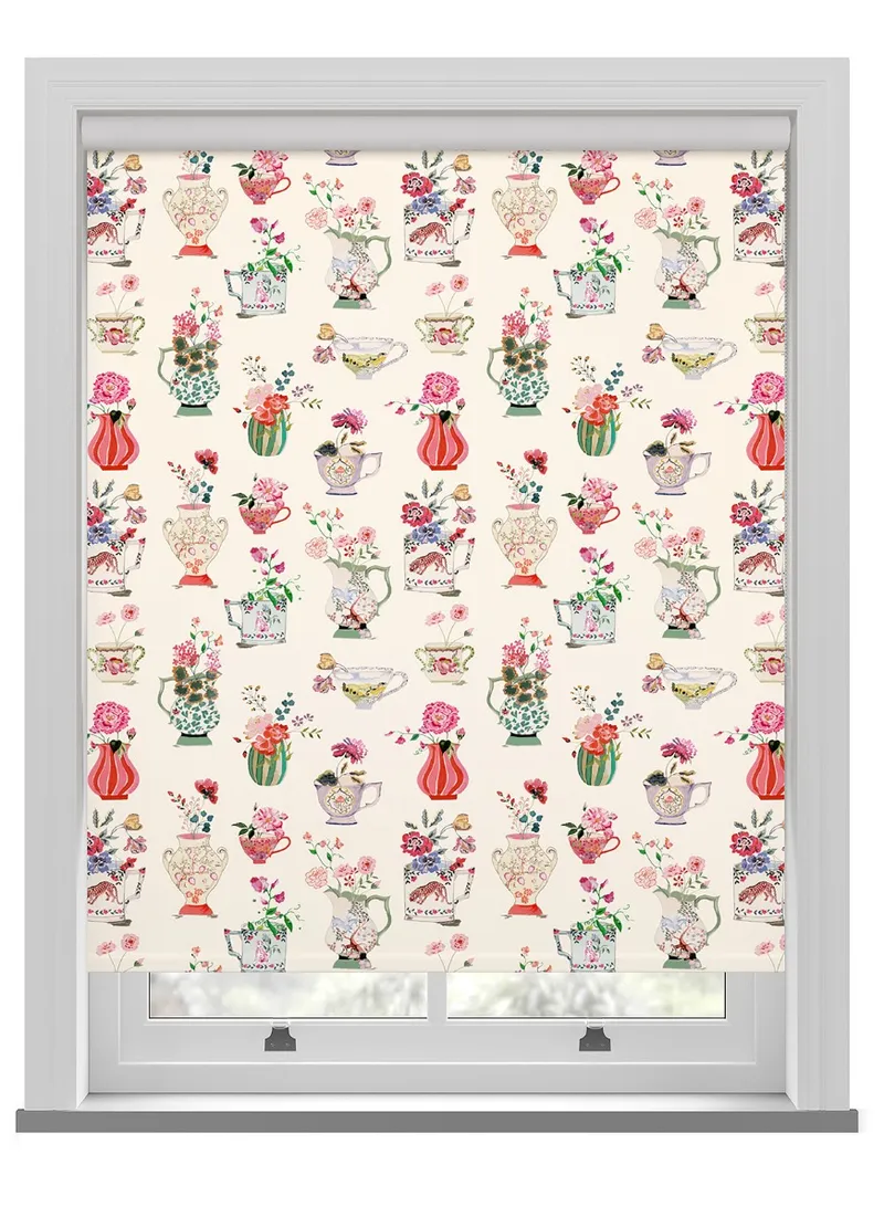 Cath Kidston Cups And Vases Cream Roller Blind