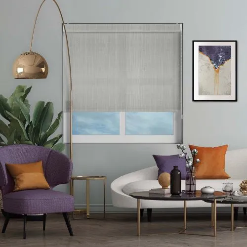 Linen Shadow Grey Pelmet Roller Blind