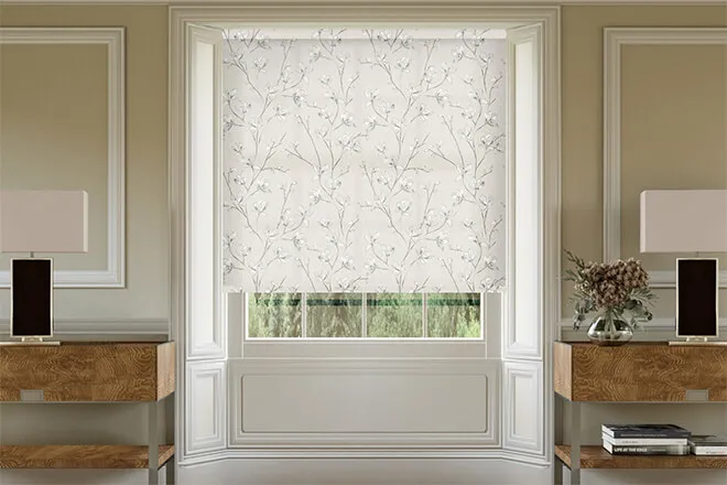 Orchid Blue - Floral Pattern Roller Blind