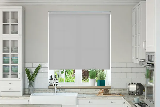 Oxford Safe+ Ash Grey - Fire Retardant & Moisture Resistant Roller Blind