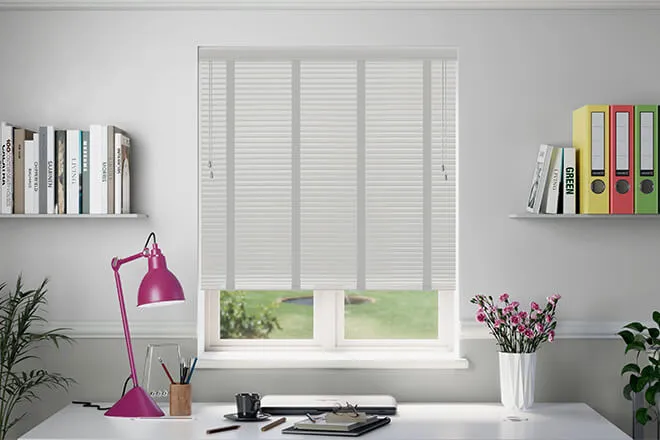 Millennium Pale Grey - 50mm Aluminium Venetian Blinds With Lunar Tapes