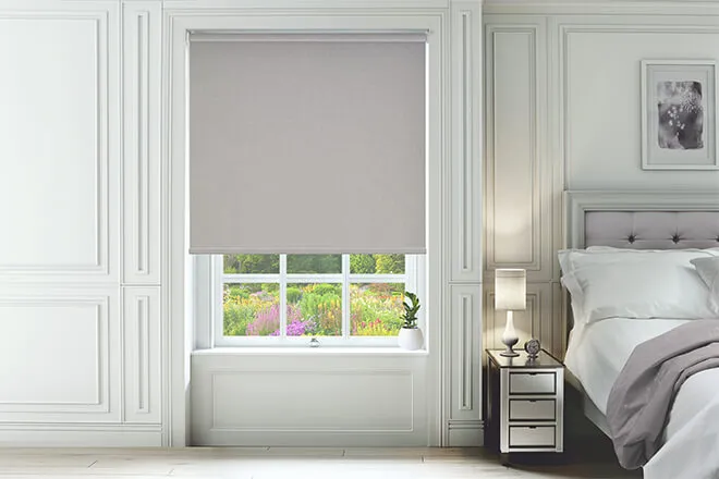 Canvas Light Grey - Textured Blackout Roller Blind