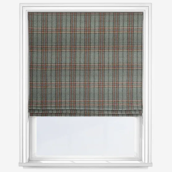 Moon Smyth Aqua Rust Roman Blind