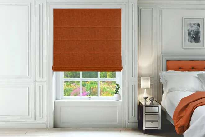 Como Rust - Woven Roman Blind