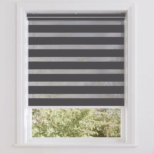 Sundown Charcoal (Blackout/sheer) Day & Night Roller Blinds