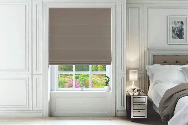 Omni Light Brown - Velvet Twist Fit No Drill Roman Blind