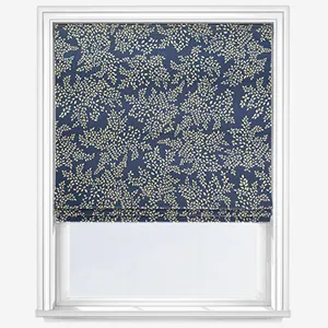 Sara Miller Little Leaves Smokey Blue Roman Blind