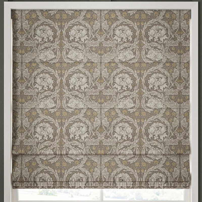 William Morris African Marigold Made To Measure Roman Blind Limestone