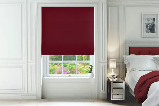 Omni Crimson - Velvet Twist Fit No Drill Roman Blind