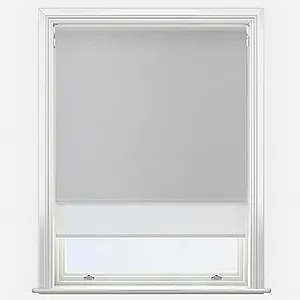 Plaza Steel & White Double Roller Blind