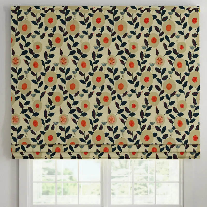 Ante Decor Seville Printed Cotton Made To Measure Roman Blind Lapis