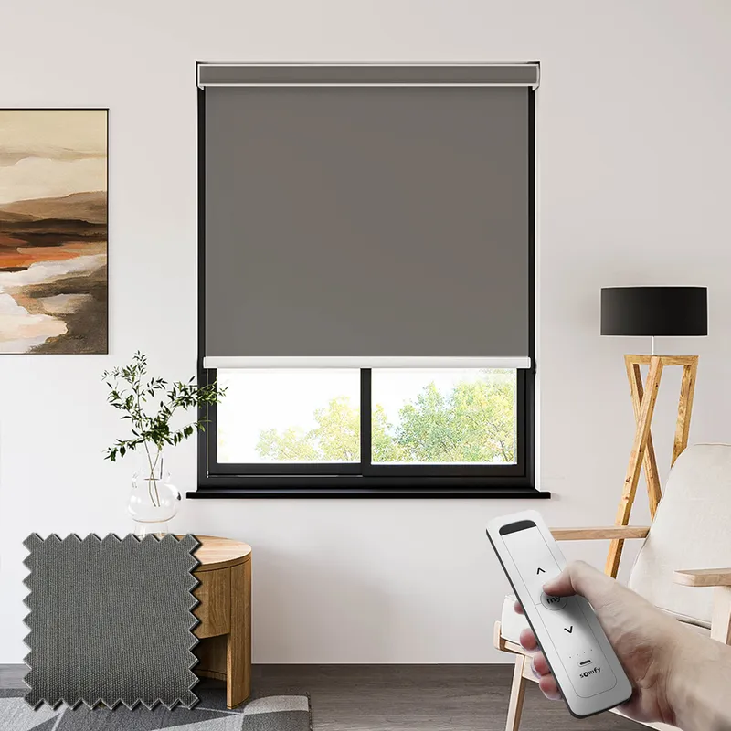 Sueno Blackout Storm Somfy Battery Powered Electric Roller Shades