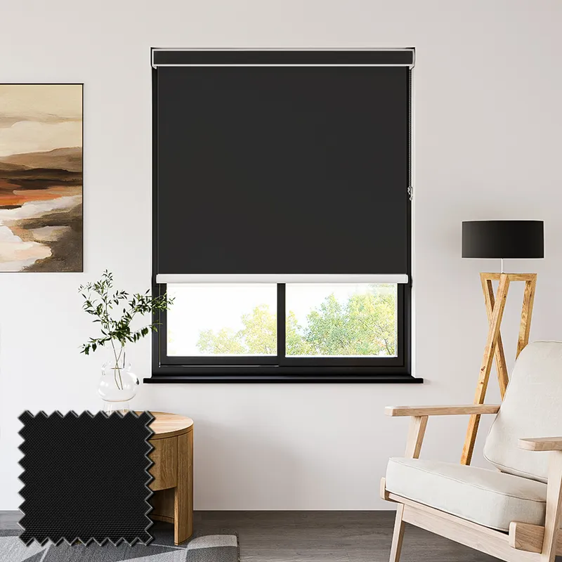 Pvc Blackout Black Roller Blinds