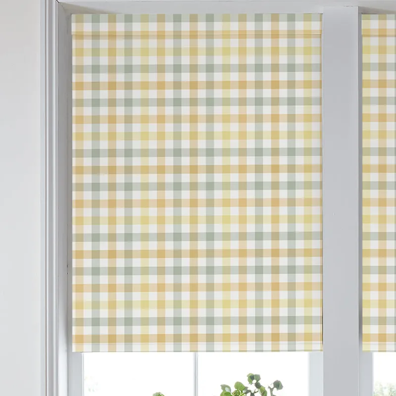 Laura Ashley Cove Check Translucent Made To Measure Roller Blind Ochre