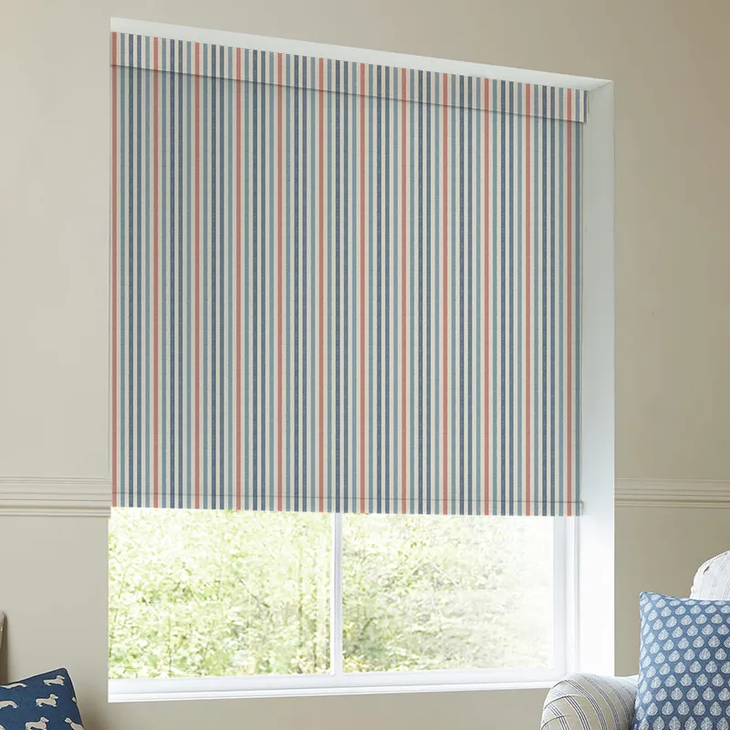 Emily Bond Cornish Stripe Translucent Made To Measure Roller Blind Blue Multi
