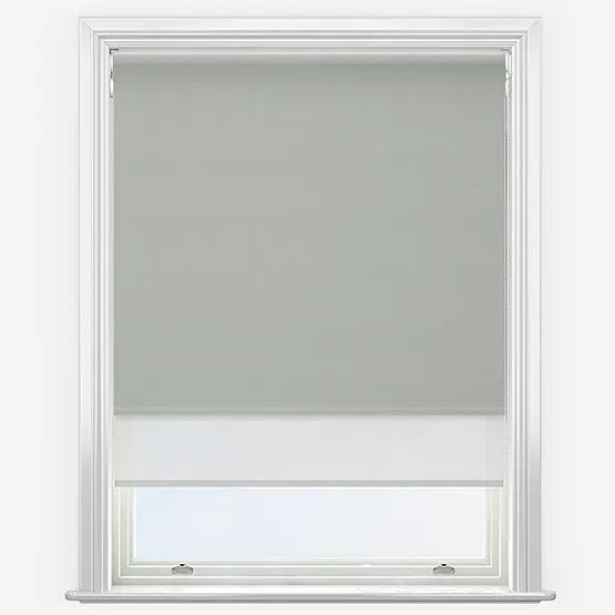 Double Roller Supreme Blackout Linen & White Double Roller Blind