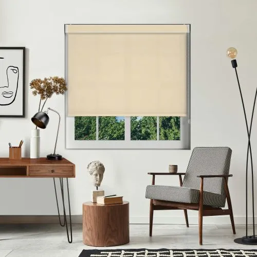 Luxe Beige Pelmet Roller Blind