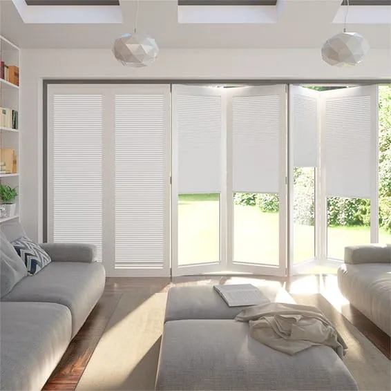 Bifold Clickfit Duoshade Frost White Pleated Blind