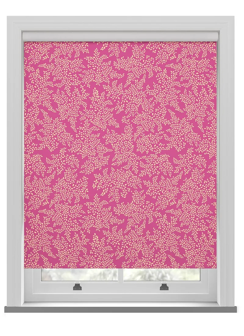 Sara Miller Little Leaves Fuchsia Roller Blind