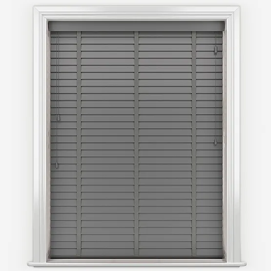 Aspect Cool Grey With Medium Grey Tapes Wooden Venetian Blinds