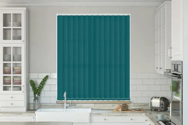 Alpha Teal - Fire Retardant & Moisture Resistant Vertical Blind