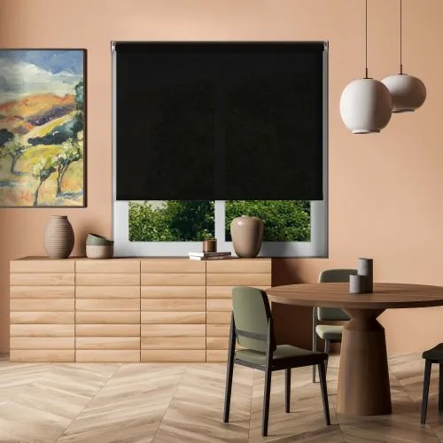 Black Sun Screen Cordless Roller Blind