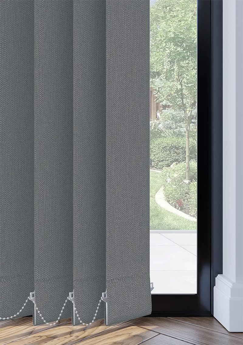 Grey Twill Blackout Vertical Blind