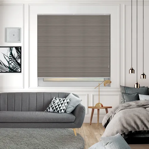 Free Hanging Vexia Blackout Camel Honeycomb Pleated Blind