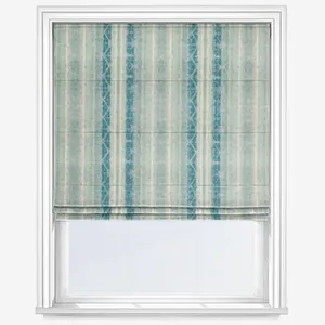 Delamere Stripe Teal Roman Blind