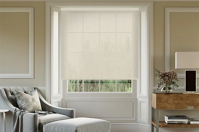 Panorama Cream - Fire Retardant 3% Magic Screen Roller Blind
