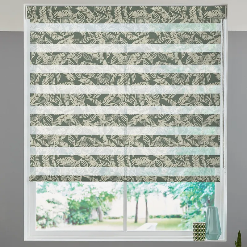 Foliage Made To Measure Day Night Blind Olive