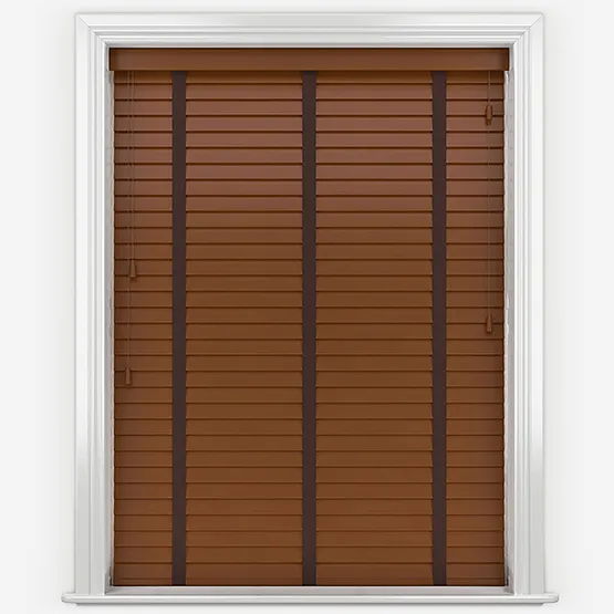 Prime Timberlux Prime Golden Oak With Cocoa Tapes Wooden Venetian Blinds